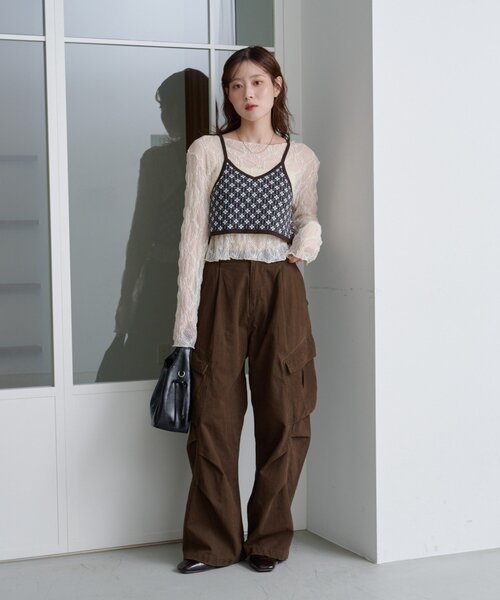 Kastane(カスタネ)の「【2サイズ展開/低身長サイズ】ダックカーゴパンツ(カーゴパンツ・レディース・ブラック/ブラウン・0/1)」の21枚目の写真