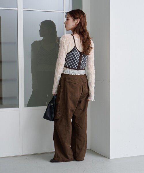 Kastane(カスタネ)の「【2サイズ展開/低身長サイズ】ダックカーゴパンツ(カーゴパンツ・レディース・ブラック/ブラウン・0/1)」の22枚目の写真