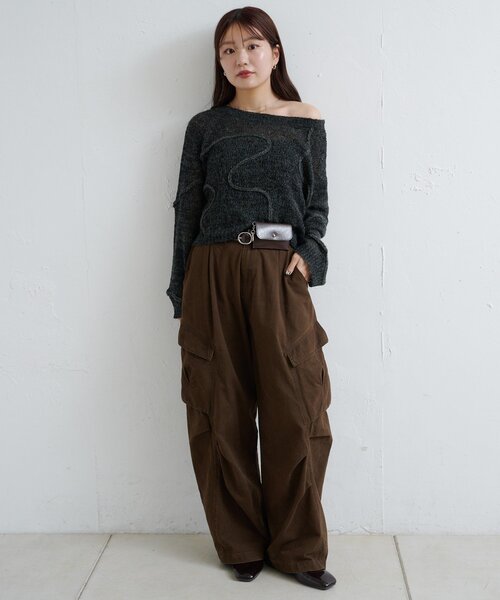 Kastane(カスタネ)の「【2サイズ展開/低身長サイズ】ダックカーゴパンツ(カーゴパンツ・レディース・ブラック/ブラウン・0/1)」の5枚目の写真