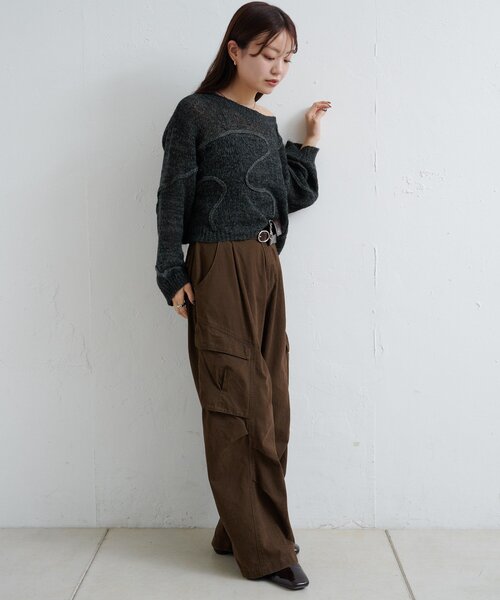 Kastane(カスタネ)の「【2サイズ展開/低身長サイズ】ダックカーゴパンツ(カーゴパンツ・レディース・ブラック/ブラウン・0/1)」の6枚目の写真