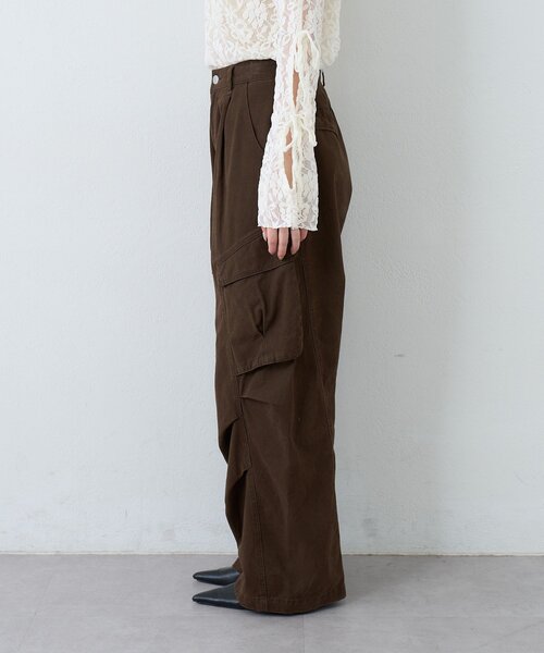 Kastane(カスタネ)の「【2サイズ展開/低身長サイズ】ダックカーゴパンツ(カーゴパンツ・レディース・ブラック/ブラウン・0/1)」の9枚目の写真