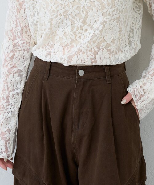 Kastane(カスタネ)の「【2サイズ展開/低身長サイズ】ダックカーゴパンツ(カーゴパンツ・レディース・ブラック/ブラウン・0/1)」の11枚目の写真