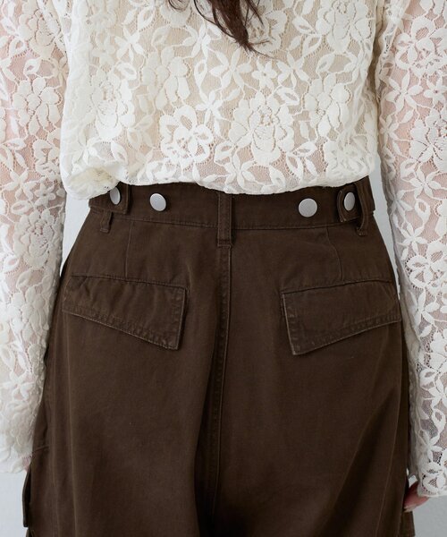 Kastane(カスタネ)の「【2サイズ展開/低身長サイズ】ダックカーゴパンツ(カーゴパンツ・レディース・ブラック/ブラウン・0/1)」の13枚目の写真