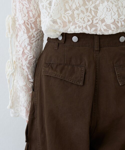 Kastane(カスタネ)の「【2サイズ展開/低身長サイズ】ダックカーゴパンツ(カーゴパンツ・レディース・ブラック/ブラウン・0/1)」の14枚目の写真