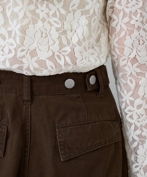 Kastane(カスタネ)の「【2サイズ展開/低身長サイズ】ダックカーゴパンツ(カーゴパンツ・レディース・ブラック/ブラウン・0/1)」の15枚目の写真