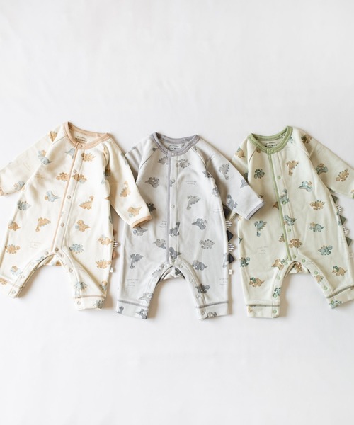 mocmof（モクモフ）の「恐竜柄 ロンパース（ロンパース・キッズ・アイボリー/グレー/グリーン系その他5・60cm/70cm/80ｃｍ）」の4枚目の写真