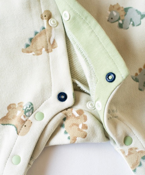 mocmof（モクモフ）の「恐竜柄 ロンパース（ロンパース・キッズ・アイボリー/グレー/グリーン系その他5・60cm/70cm/80ｃｍ）」の12枚目の写真