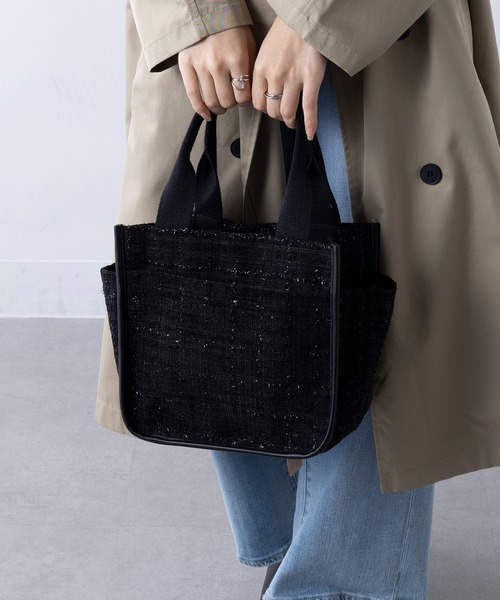 セール】【SETUP7】ツイードサイドポケットトート SNBD（トートバッグ