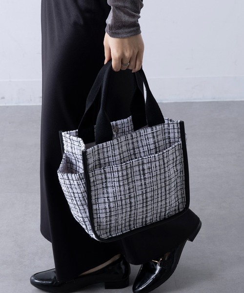 セール】【SETUP7】ツイードサイドポケットトート SNBD（トートバッグ