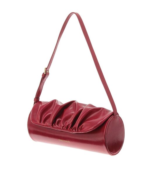 CALNAMUR(カルナムール)の「ギャザーデザイン筒形バッグ(ハンドバッグ・レディース・ライトイエロー/レッド・FREE)」の9枚目の写真