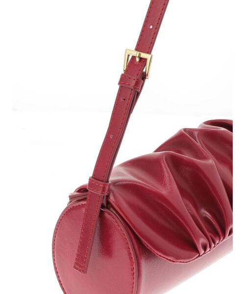 CALNAMUR（カルナムール）の「ギャザーデザイン筒形バック（ハンドバッグ・レディース・ライトイエロー/レッド・FREE）」の3枚目の写真