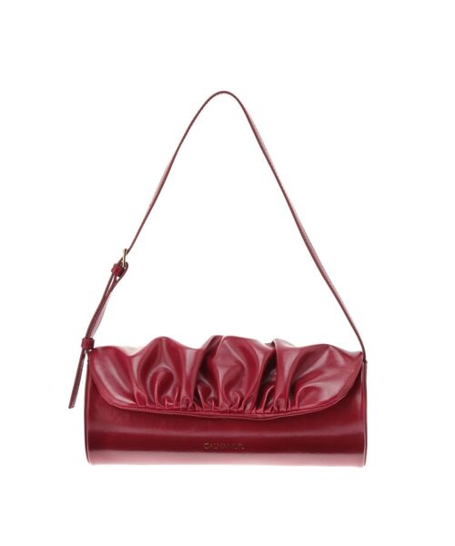 CALNAMUR（カルナムール）の「ギャザーデザイン筒形バック（ハンドバッグ・レディース・ライトイエロー/レッド・FREE）」の8枚目の写真