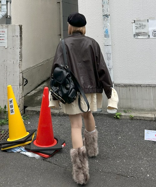 Alley Tokyo(アリートーキョー)の「エコレザーBIGブルゾン(ブルゾン・レディース・ブラウン/ブラック・FREE)」の22枚目の写真