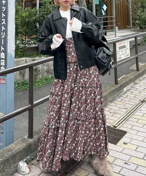 Alley Tokyo(アリートーキョー)の「エコレザーBIGブルゾン(ブルゾン・レディース・ブラウン/ブラック・FREE)」の5枚目の写真