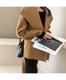 CACHEC カシェック ショールカラーガウンコート　ブラウン Noble - CACHEC カシェック ショールカラーガウンコート