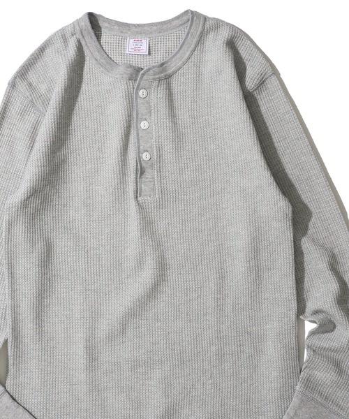JEMORGAN（ジェーイーモーガン）の「【JEMORGAN / ジェイモーガン】ワッフル ヘンリーネック ロングスリーブ Tシャツ / サーマル カットソー（Tシャツ/カットソー・メンズ・ネイビー/カーキ/グレー/チャコールグレー/ナチュラル/ホワイト/ブラック・MEDIUM/X-LARGE/LARGE）」の4枚目の写真