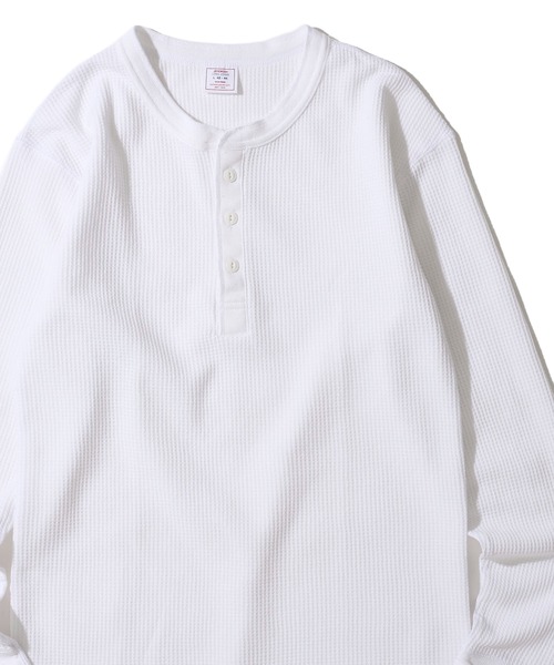 JEMORGAN（ジェーイーモーガン）の「【JEMORGAN / ジェイモーガン】ワッフル ヘンリーネック ロングスリーブ Tシャツ / サーマル カットソー（Tシャツ/カットソー・メンズ・ネイビー/カーキ/グレー/チャコールグレー/ナチュラル/ホワイト/ブラック・MEDIUM/X-LARGE/LARGE）」の2枚目の写真