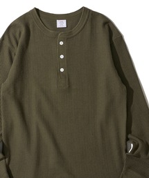 【JEMORGAN / ジェイモーガン】ワッフル ヘンリーネック ロングスリーブ Tシャツ / サーマル カットソー