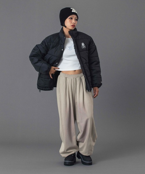 DISTRESSED LOGO PATCH BEANIE（ニットキャップ/ビーニー）｜X-girl