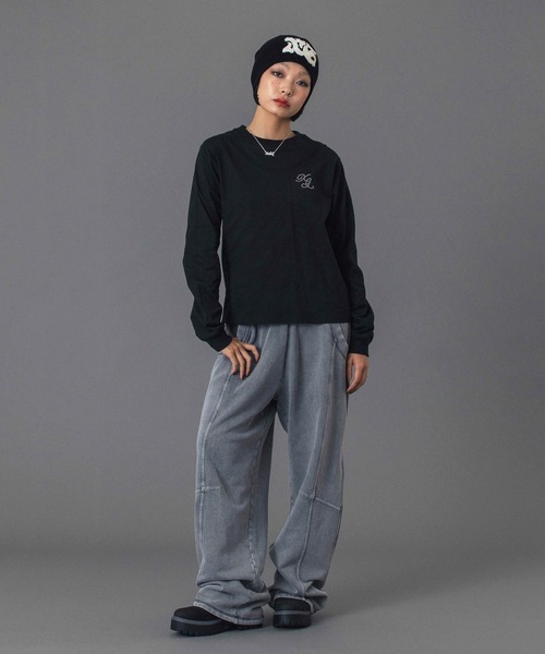 DISTRESSED LOGO PATCH BEANIE（ニットキャップ/ビーニー）｜X-girl