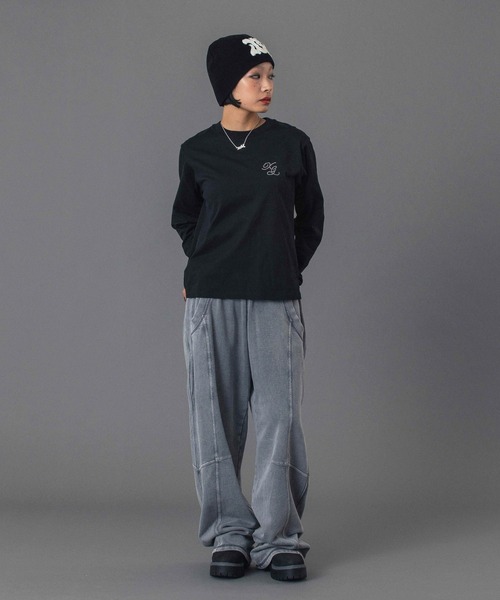 X-girl（エックスガール）の「DISTRESSED LOGO PATCH BEANIE（ニットキャップ/ビーニー・レディース・ブラック/オリーブ/ベージュ・ONE SIZE）」の15枚目の写真