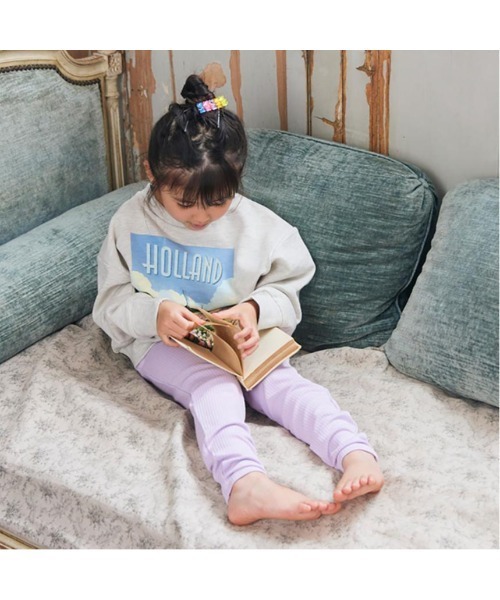 Fluffy BROTHERS（フラッフィーブラザーズ）の「もちもちリブレギンス（レギンス/スパッツ・キッズ・ラベンダー/アイボリー・80/90/100/110/120/130）」の9枚目の写真