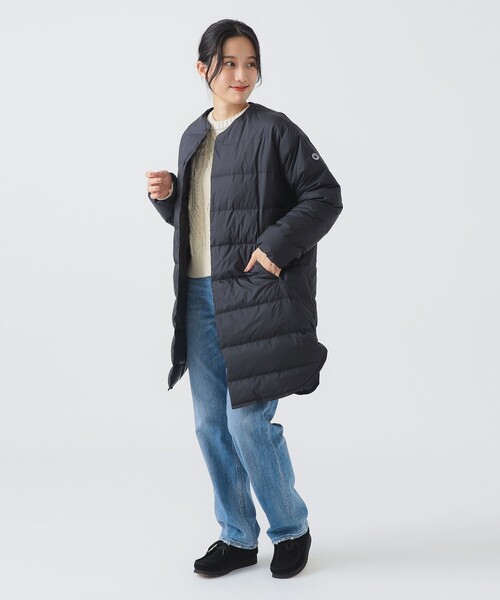 ORCIVAL（オーシバル）の「ORCIVAL / ROUND NECK LONG DOWN COAT（ダウンジャケット/コート・レディース・ベージュ/ブラック・1/2）」の4枚目の写真