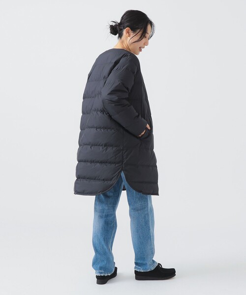 ORCIVAL（オーシバル）の「ORCIVAL / ROUND NECK LONG DOWN COAT（ダウンジャケット/コート・レディース・ベージュ/ブラック・1/2）」の5枚目の写真