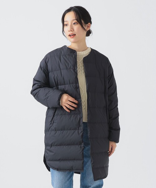 ORCIVAL（オーシバル）の「ORCIVAL / ROUND NECK LONG DOWN COAT（ダウンジャケット/コート・レディース・ベージュ/ブラック・1/2）」の6枚目の写真