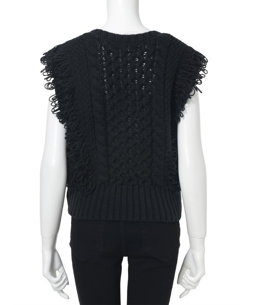 fifth(フィフス)の「フリンジニットベスト(ベスト・レディース・グレー/ブラック/ダークブラウン・M)」の20枚目の写真