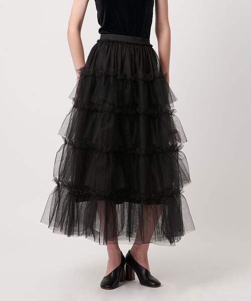 AEWEN MATOPH(イウエン マトフ)の「<AEWEN MATOPH>チュールフリル マキシスカート(スカート・レディース・ブラック・36/38)」の6枚目の写真