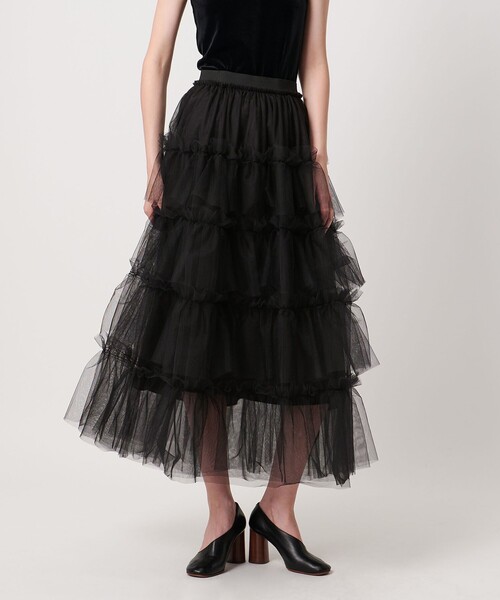 AEWEN MATOPH(イウエン マトフ)の「<AEWEN MATOPH>チュールフリル マキシスカート(スカート・レディース・ブラック・36/38)」の7枚目の写真