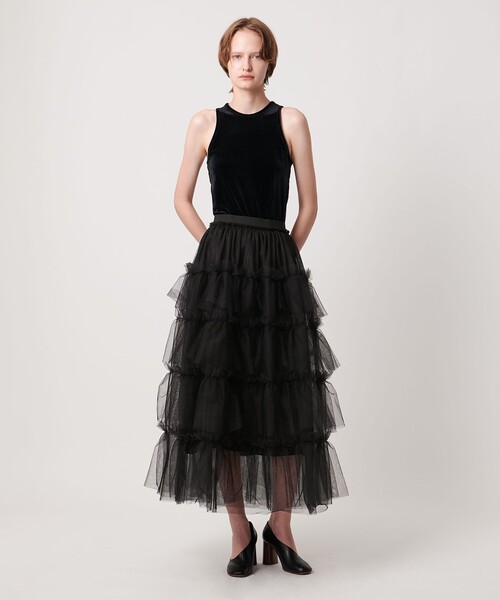 AEWEN MATOPH(イウエン マトフ)の「<AEWEN MATOPH>チュールフリル マキシスカート(スカート・レディース・ブラック・36/38)」の8枚目の写真