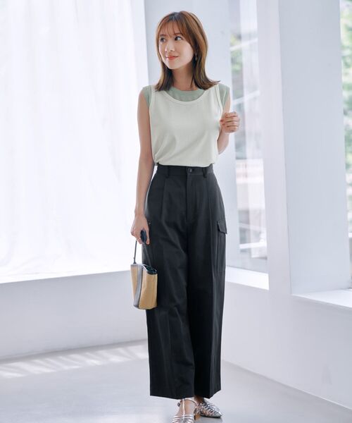 COHINA(コヒナ)の「ワイドストレートカーゴパンツ 【低身長・小柄女性】(カーゴパンツ・レディース・ネイビー/ホワイト/グリーン・XS-Short/S-Short/XS-Regular/S-Regular)」の18枚目の写真