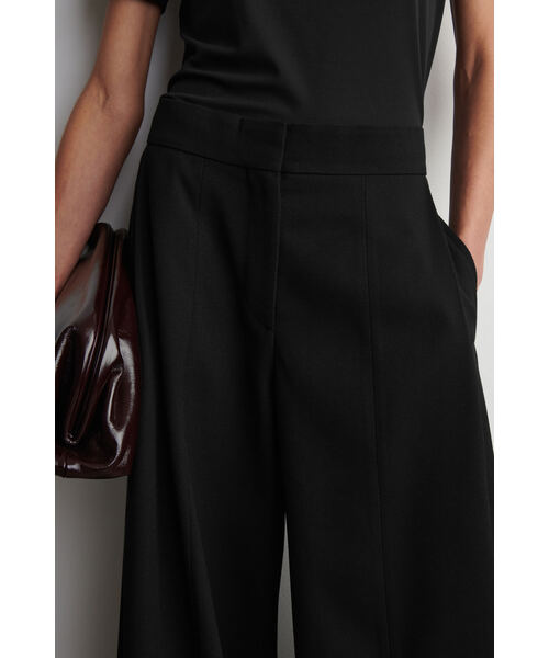 リラックスウールブレンドワイドレッグパンツ（スラックス）｜COS