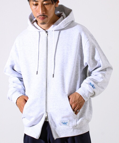 JACK PURCELL（ジャックパーセル）の「【JACKPURCELL/ジャックパーセル】コーマ裏毛 フルジップパーカー（パーカー・メンズ・ブラック/ライトグレー/ネイビー・S/M/L）」の8枚目の写真