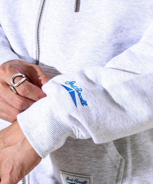 JACK PURCELL（ジャックパーセル）の「【JACKPURCELL/ジャックパーセル】コーマ裏毛 フルジップパーカー（パーカー・メンズ・ブラック/ライトグレー/ネイビー・S/M/L）」の14枚目の写真