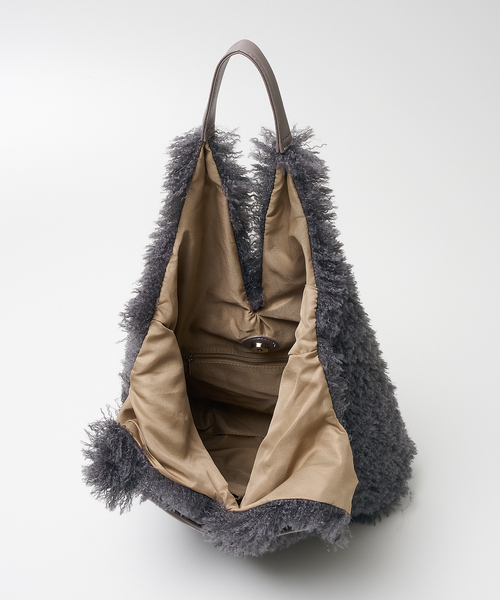 collex（コレックス）の「【WEB限定】Vラインフェイクファートートバッグ（トートバッグ・レディース・ブラウン/ライトグレー/チャコールグレー・フリー）」の22枚目の写真