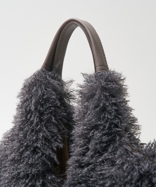 collex（コレックス）の「【WEB限定】Vラインフェイクファートートバッグ（トートバッグ・レディース・ブラウン/ライトグレー/チャコールグレー・フリー）」の8枚目の写真