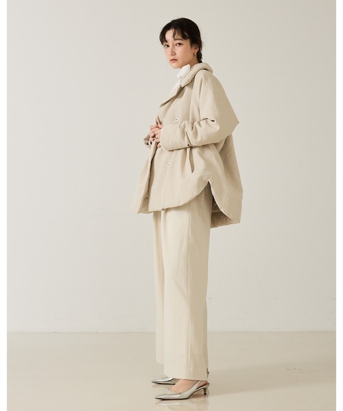 qualite（カリテ）の「最終在庫入荷！在庫あるのみ【冬のマストダウン】タスランポリミドルダウン//冬服/オフィスカジュアル/モンスターパーカー（ダウンジャケット/コート・レディース・ブラック/ベージュ・38/34）」の19枚目の写真