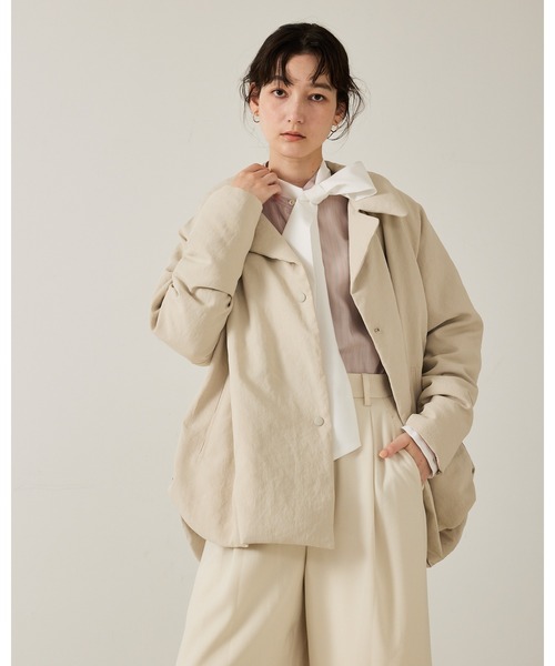 qualite（カリテ）の「最終在庫入荷！在庫あるのみ【冬のマストダウン】タスランポリミドルダウン//冬服/オフィスカジュアル/モンスターパーカー（ダウンジャケット/コート・レディース・ブラック/ベージュ・38/34）」の21枚目の写真