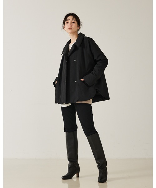 qualite（カリテ）の「最終在庫入荷！在庫あるのみ【冬のマストダウン】タスランポリミドルダウン//冬服/オフィスカジュアル/モンスターパーカー（ダウンジャケット/コート・レディース・ブラック/ベージュ・38/34）」の3枚目の写真