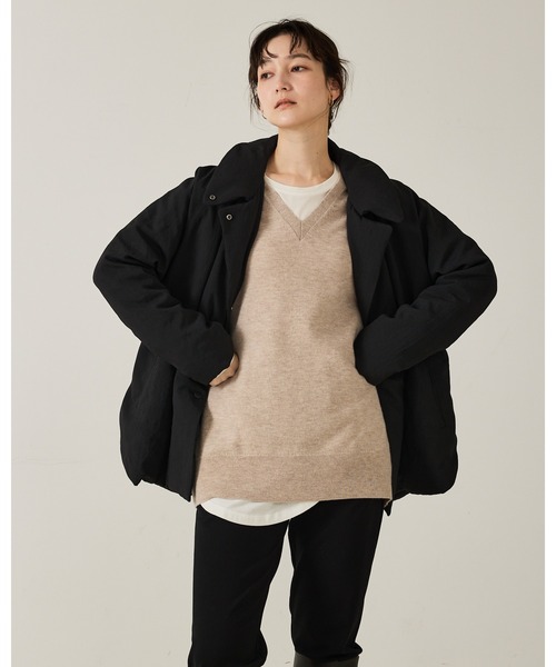 qualite（カリテ）の「最終在庫入荷！在庫あるのみ【冬のマストダウン】タスランポリミドルダウン//冬服/オフィスカジュアル/モンスターパーカー（ダウンジャケット/コート・レディース・ブラック/ベージュ・38/34）」の10枚目の写真