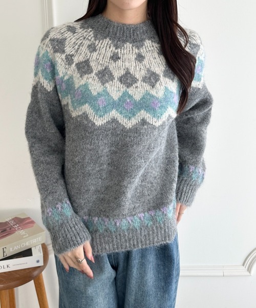 wears(ウェアーズ)の「ノルディック柄ニットプルオーバー(ニット/セーター・レディース・その他2/その他1/その他4/その他3・FREE)」の1枚目の写真