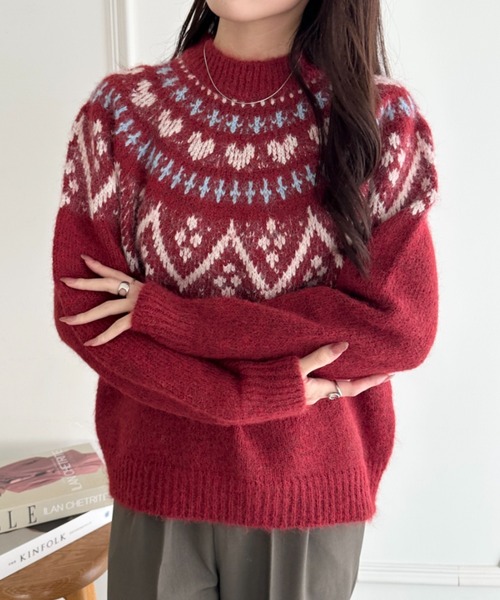 wears(ウェアーズ)の「ノルディック柄ニットプルオーバー(ニット/セーター・レディース・その他2/その他1/その他4/その他3・FREE)」の4枚目の写真