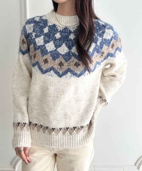 wears(ウェアーズ)の「ノルディック柄ニットプルオーバー(ニット/セーター・レディース・その他2/その他1/その他4/その他3・FREE)」の6枚目の写真
