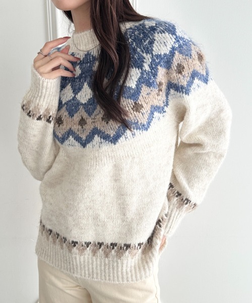 wears(ウェアーズ)の「ノルディック柄ニットプルオーバー(ニット/セーター・レディース・その他2/その他1/その他4/その他3・FREE)」の7枚目の写真