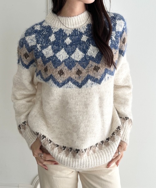 wears(ウェアーズ)の「ノルディック柄ニットプルオーバー(ニット/セーター・レディース・その他2/その他1/その他4/その他3・FREE)」の5枚目の写真