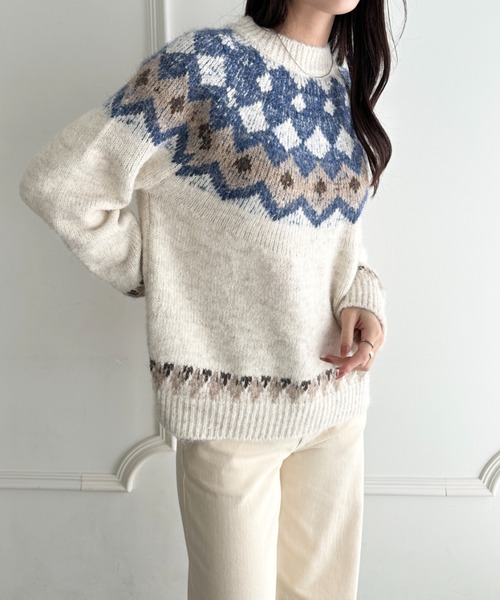 wears(ウェアーズ)の「ノルディック柄ニットプルオーバー(ニット/セーター・レディース・その他2/その他1/その他4/その他3・FREE)」の8枚目の写真