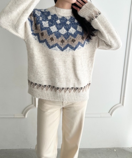 wears(ウェアーズ)の「ノルディック柄ニットプルオーバー(ニット/セーター・レディース・その他2/その他1/その他4/その他3・FREE)」の11枚目の写真